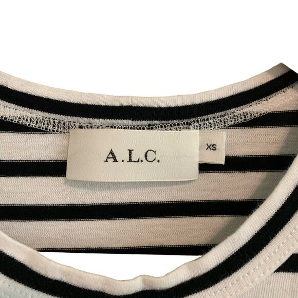 A,L.C. Kidman Black and White Striped Long Puff Sleeve Mini Dress - Picture 5 of 7